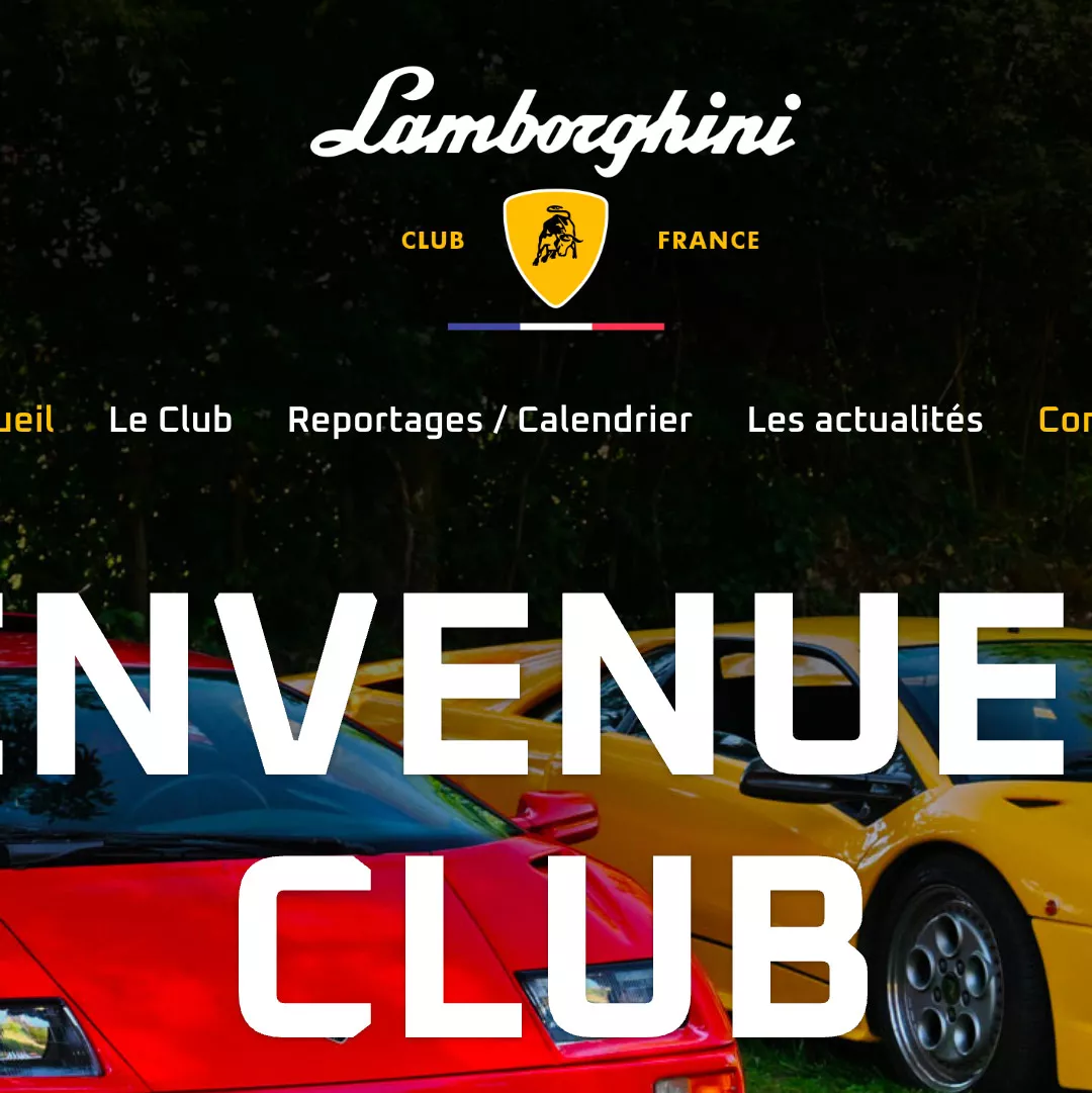 Site internet Lamnborghini Club France réalisé par arkt.com, création de site à Saintes