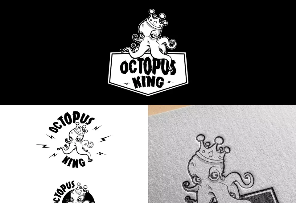 Logo et charte graphique Octopus King, création de logo et identité visuelle par arkt.com à Saintes